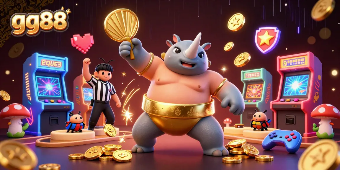Bet big and win at gg88 with vibrant casino-themed illustration of beetles having fun.