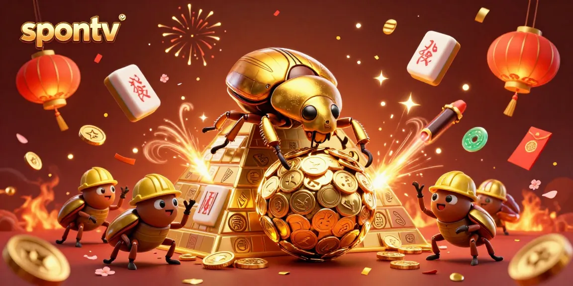 Experience dynamic sports streaming with spontv, featuring golden coins and vibrant casino symbols.