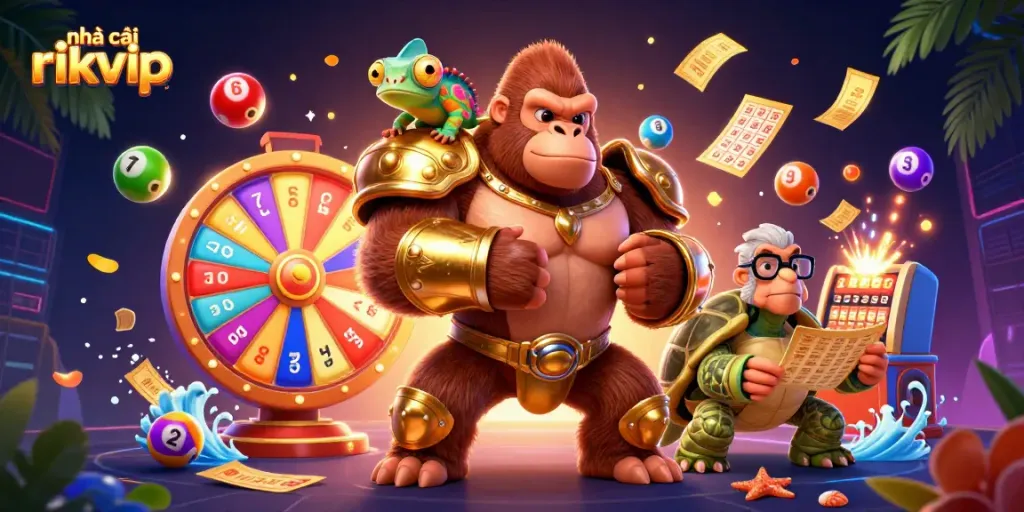 Engage with the exciting world of nhà cái rikvip in this vibrant 3D casino scene filled with action.