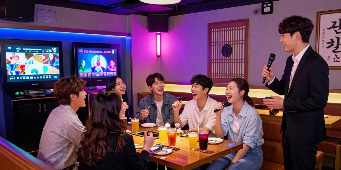 인천쓰리노에서 즐거운 시간을 보내는 친구들, 친근한 분위기와 화사한 조명으로 활기찬 밤 문화를 표현.