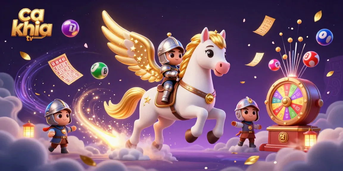Experience dynamic gambling excitement with ca khia tv featuring colorful lottery elements and a heroic knight.