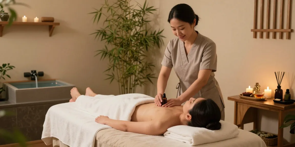 Experience a soothing 출장안마 in a tranquil spa atmosphere with peaceful lighting and calming elements.