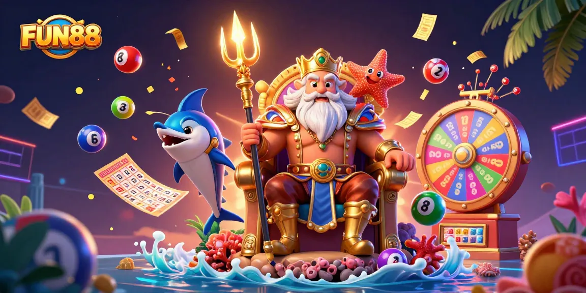 FUN88 invites players to experience exciting lottery games amidst vibrant casino atmosphere.