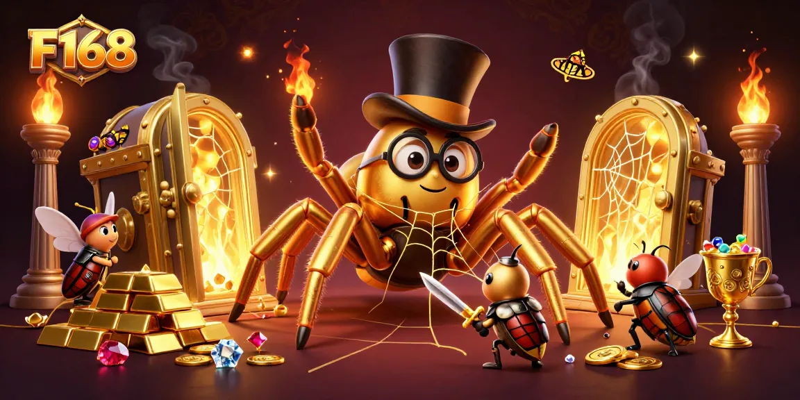 Engage with F168's thrilling world of gaming featuring vivid characters in a vibrant casino scene.